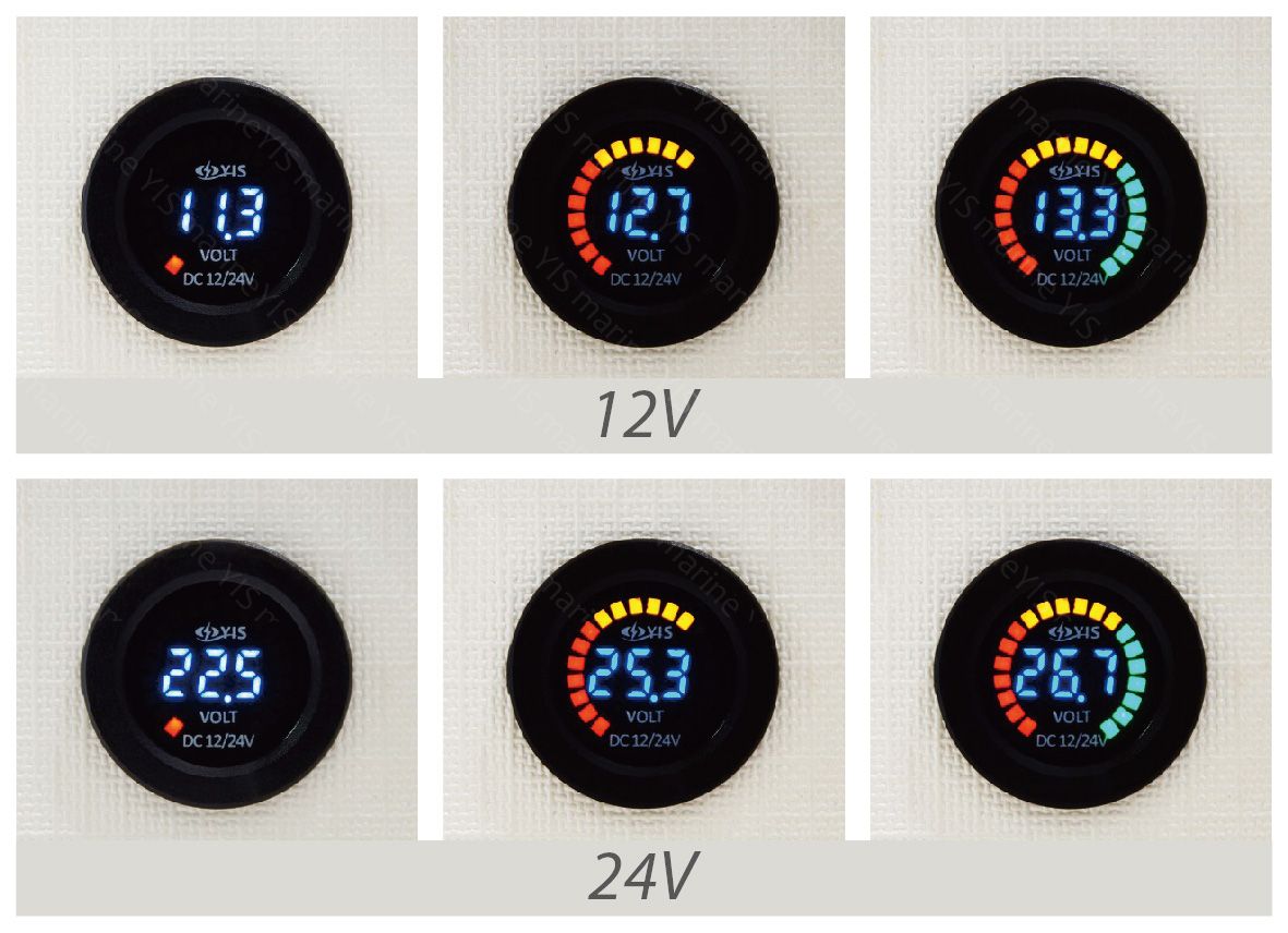 ARCELI Car Marine Moto LED Voltmetro digitale Voltmetro Indicatore di  livello batteria 12V-60V (rosso) : .it: Auto e Moto